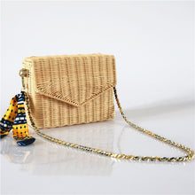 Load image into Gallery viewer, Straw Beach   Luxury Designer Woven Lady Flap Handbag